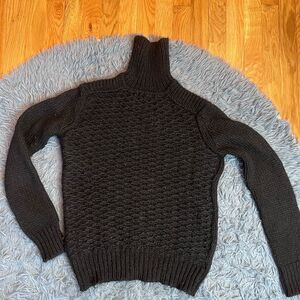 Alessandro Dell'acqua Black Chunky Wool Alpaca Turtleneck Sweater Size S